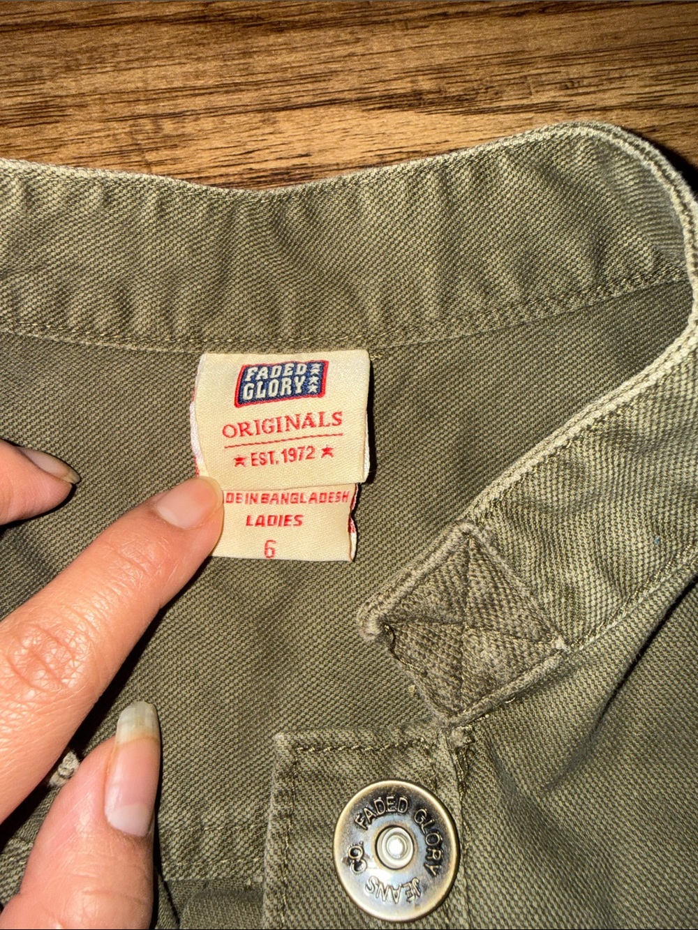 Faded Glory Olive Green Utility Military Jacket - Picture 2 of 3